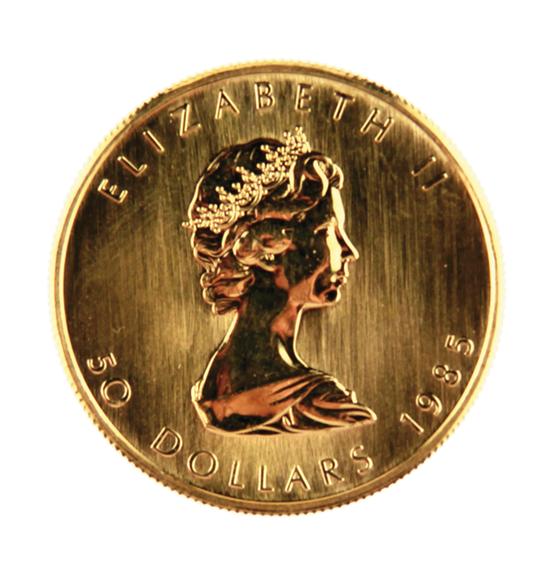 Canadian 1985 Gold Maple Leaf $50