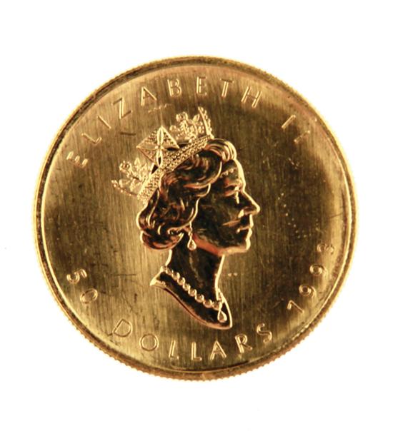 Canadian 1993 Gold Maple Leaf $50 coin