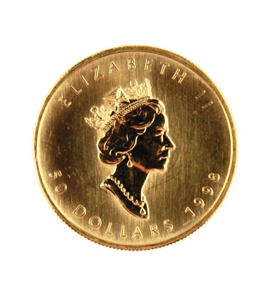 Canadian 1998 Gold Maple Leaf $50