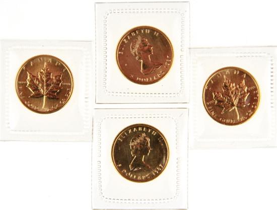 Canadian 1987 Gold Maple Leaf $5 coins