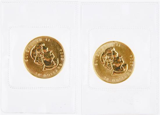 Canadian 2004 Gold Maple Leaf $20 coins