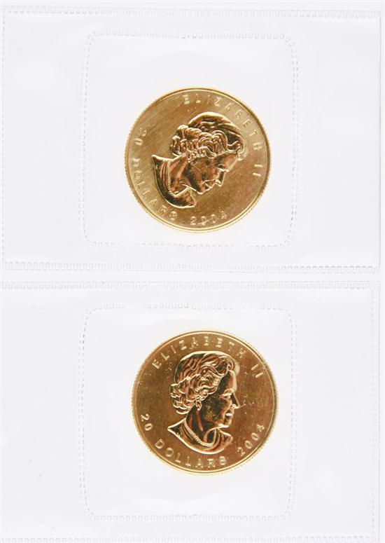 Canadian 2004 Gold Maple Leaf $20 coins