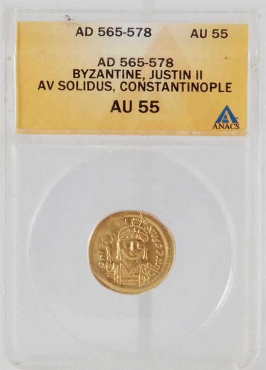 Byzantine Justin II gold Solidus 1391f3