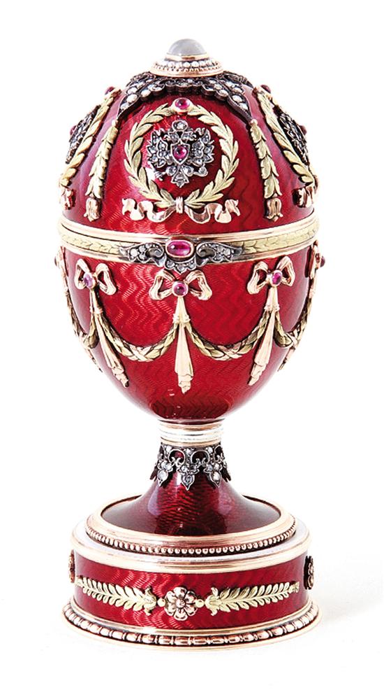 Faberge style diamond-set gold egg 20th