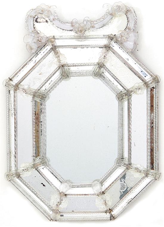 Venetian etched glass mirror late 139289