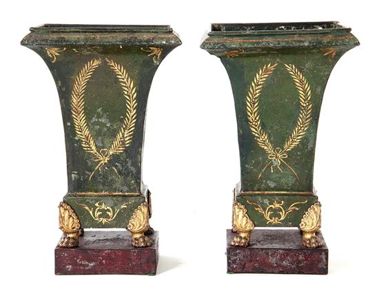 Pair French toleware jardinieres