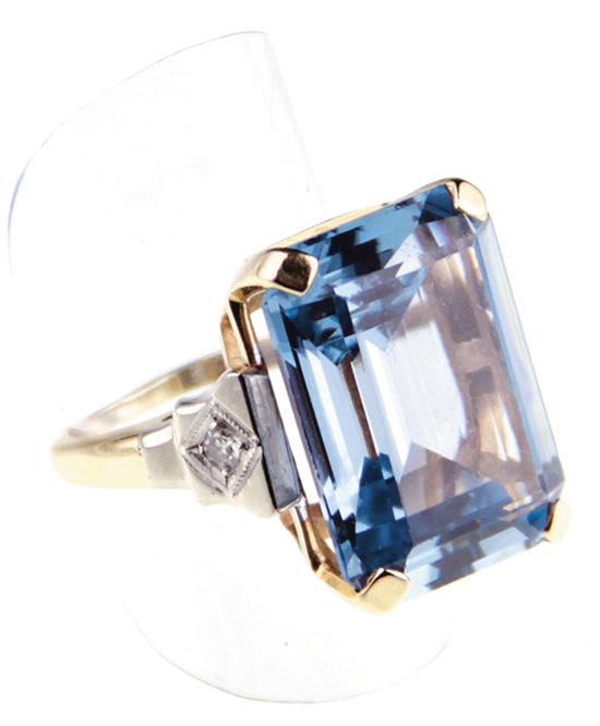 Topaz and diamond cocktail ring