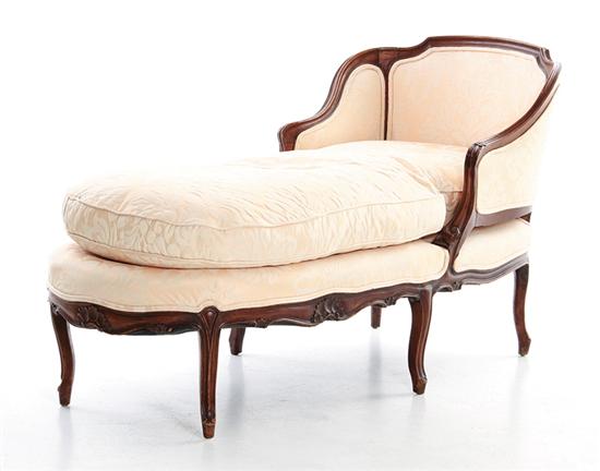 Louis XV style carved walnut chaise