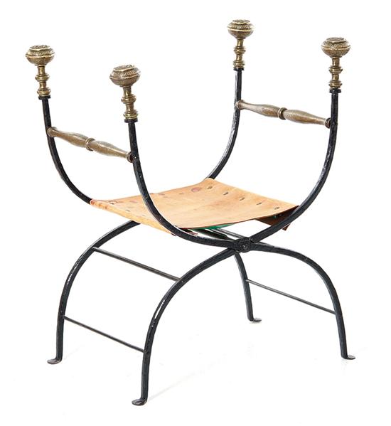 Continental wrought-iron and brass