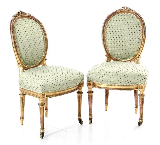 Pair Louis XVI style carved giltwood