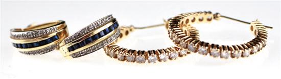 Diamond gold earring sets pair 13930c