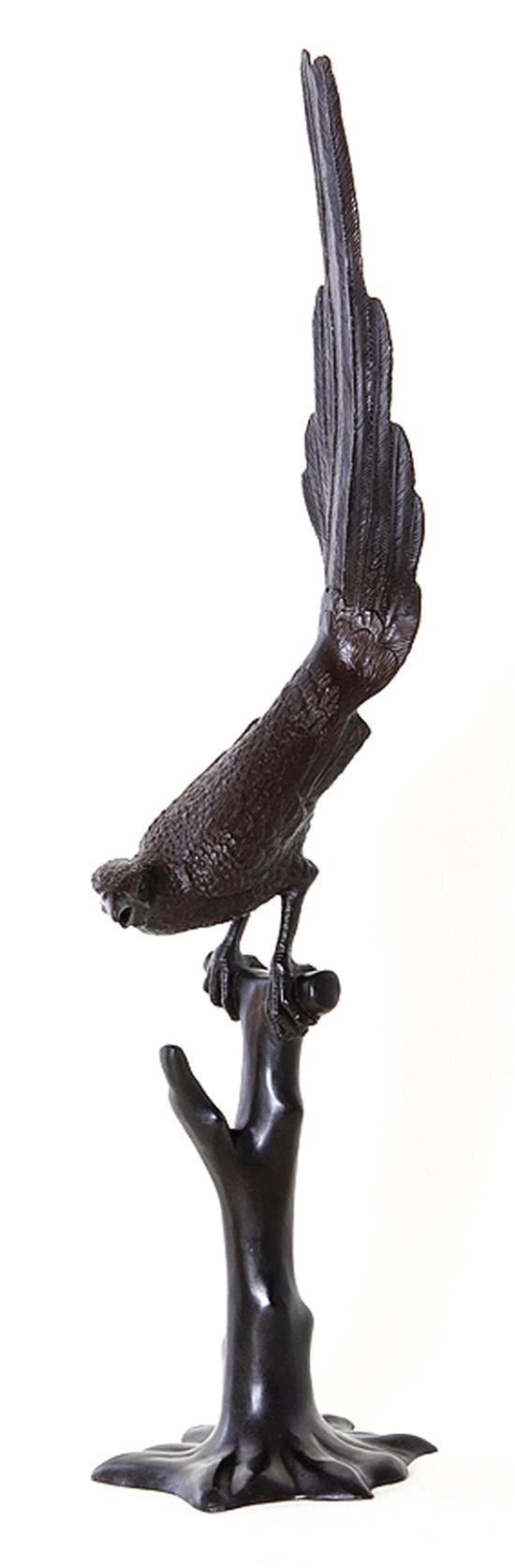 Bronze sculpture of parrot (after