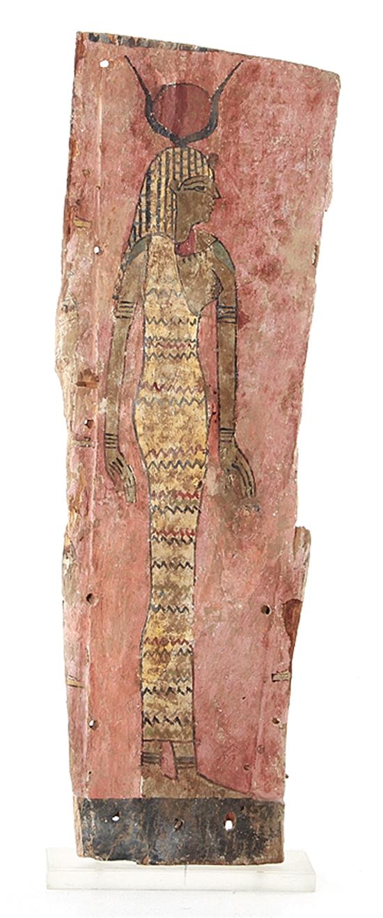 Egyptian figural-painted wood panel