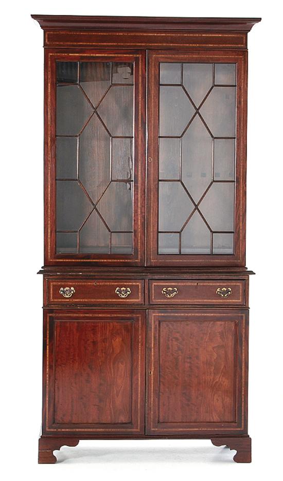 Edwardian inlaid mahogany bookcase 139357