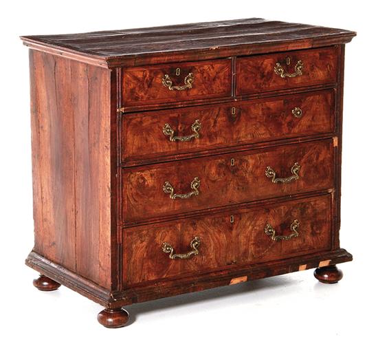 Georgian burl walnut chest of drawers 139362