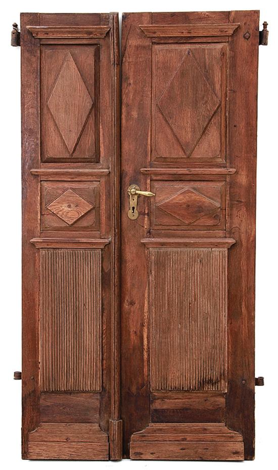 Pair of English carved oak doors 139367