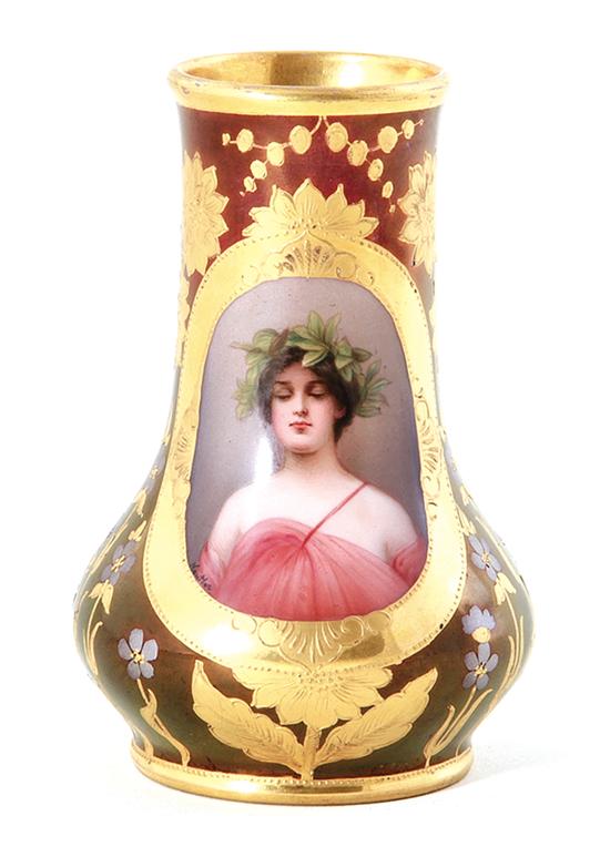 Royal Vienna porcelain portrait vase