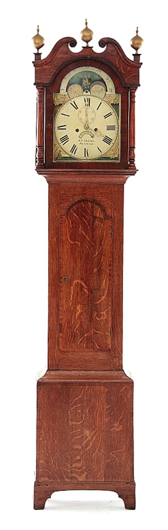 George III oak tall case clock early