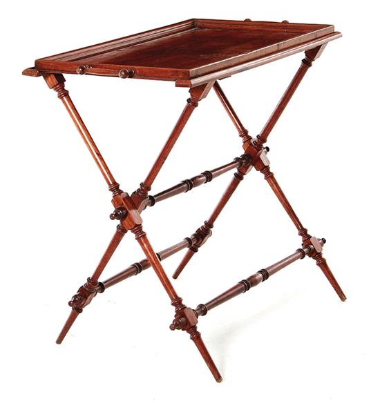 Mahogany butler s tray on stand 13938f