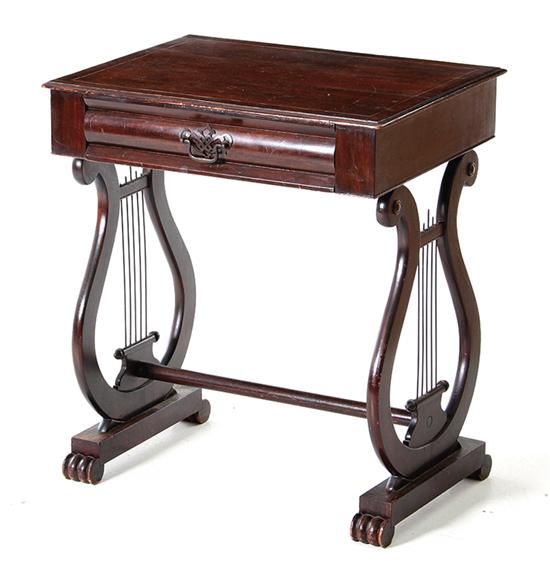 Regency style inlaid mahogany worktable 139396