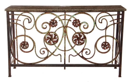 French wrought-iron and granite-top