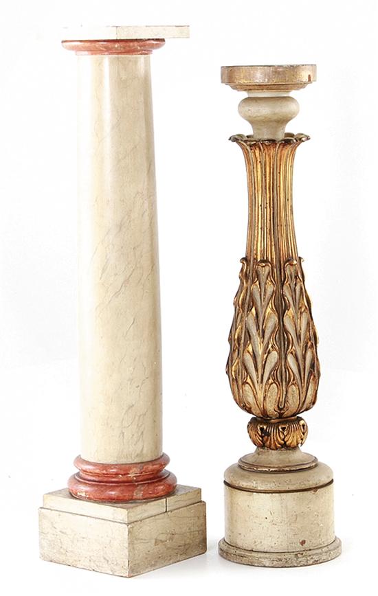 Italian carved and painted pedestals
