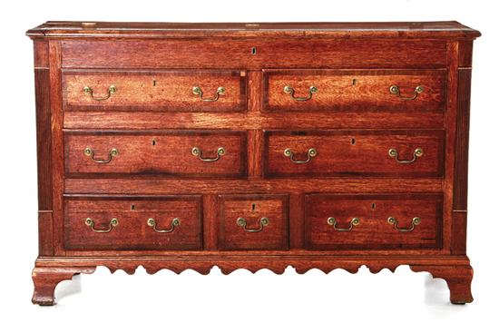 George III carved oak mule chest 1393c3