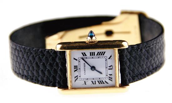 Cartier gold Tank lady s wristwatch 1393fe