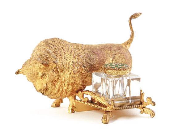 Gilt figural inkstand probably French