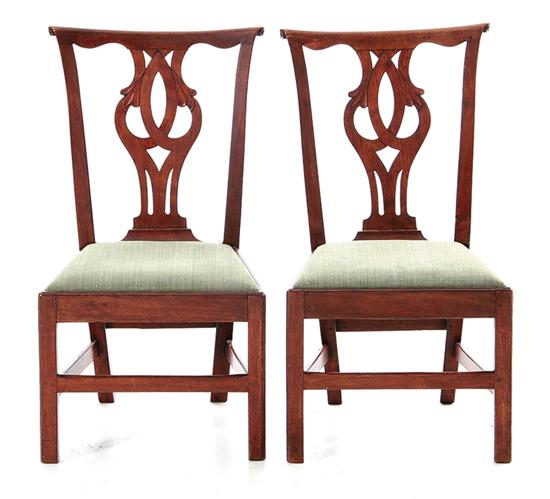 Pair carved walnut sidechairs late 1394a6