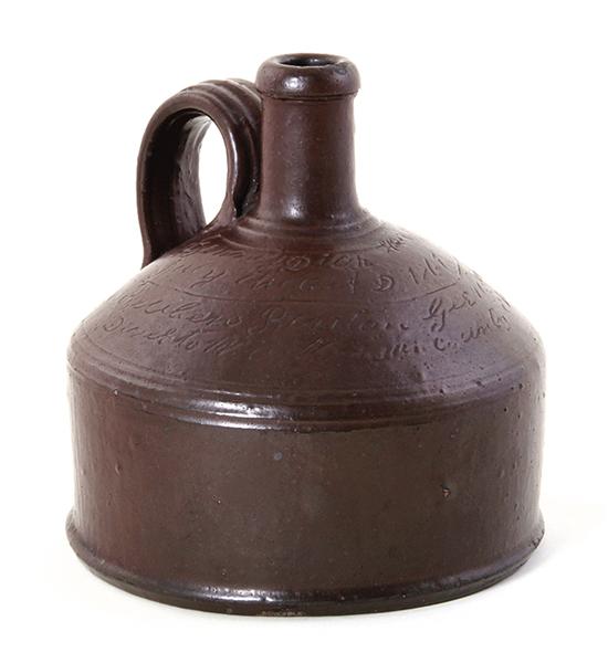 Midwestern stoneware buggy jug 139507