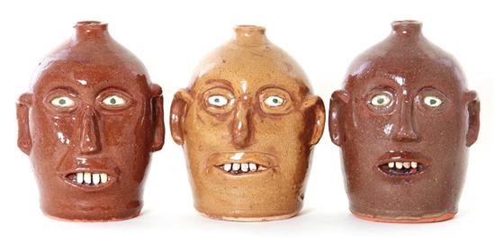 Reggie Meaders stoneware face jugs 13950f