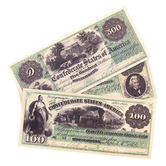 Collection 1861 Confederate currency