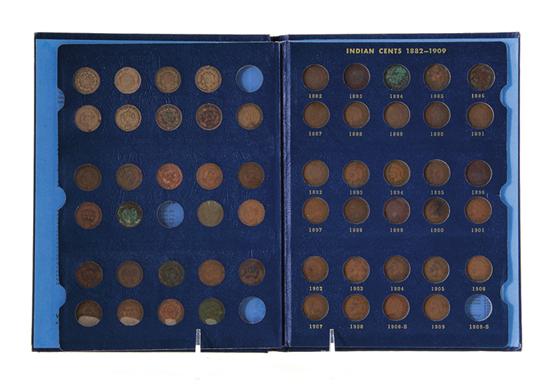 Indian Cents: 1856-1909 near complete