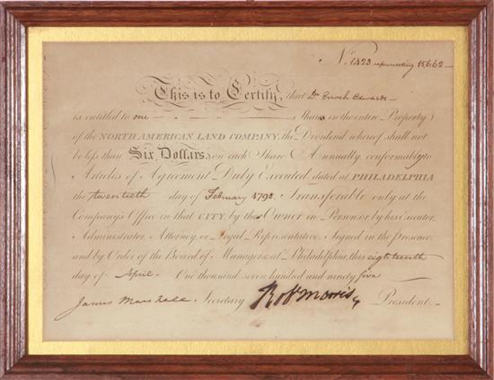 Document signed by Robert Morris
