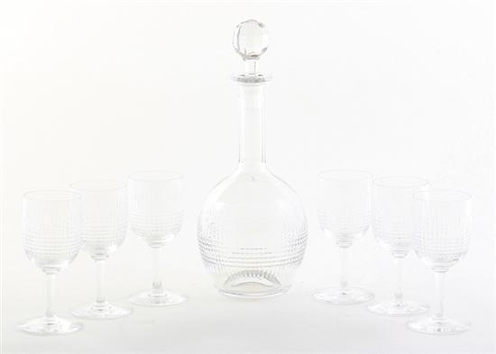 Baccarat cut-crystal decanter and