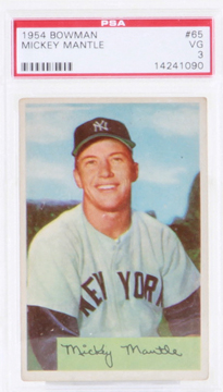 Bowman 1954 Mickey Mantle #65 baseball