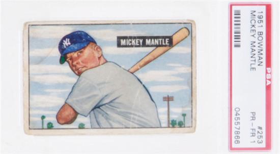 Bowman 1951 Mickey Mantle #253 baseball