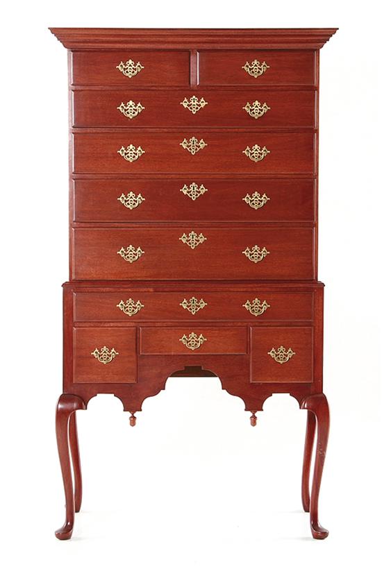 Queen Anne style mahogany highboy 1395bc