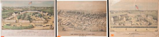  Civil War Camp Views Two chromolithographs 13965e
