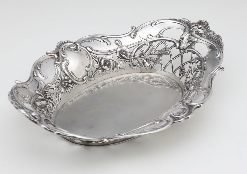 A German Rococo style silver pierced
