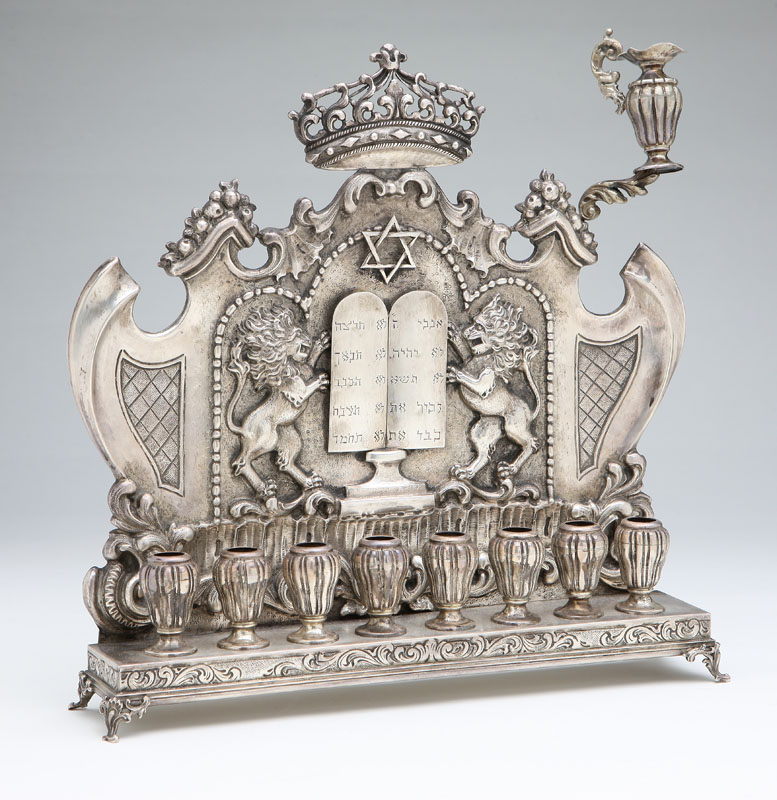 A Continental sterling silver repousse-decorated