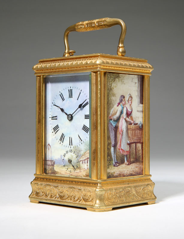 A French porcelain-mounted gilt-bronze