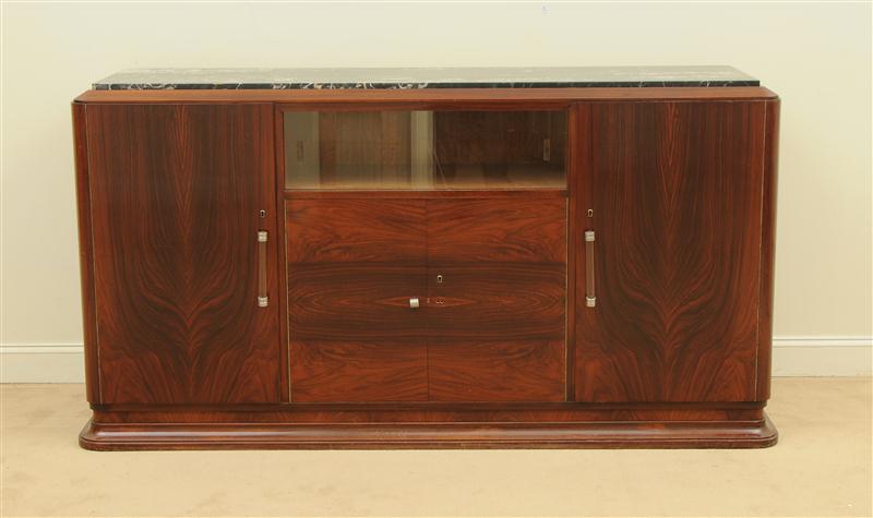 MODERN MAHOGANY CREDENZA WITH MARBLE 13c1a2