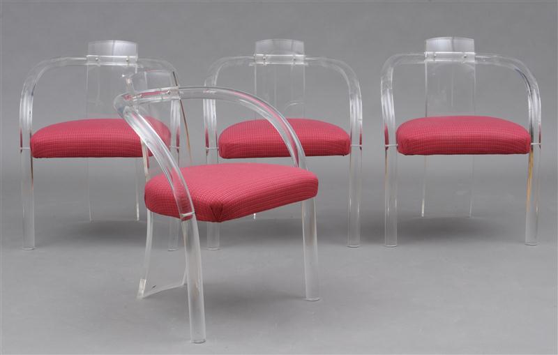 SET OF FOUR LUCITE ARMCHAIRS 29 1/2