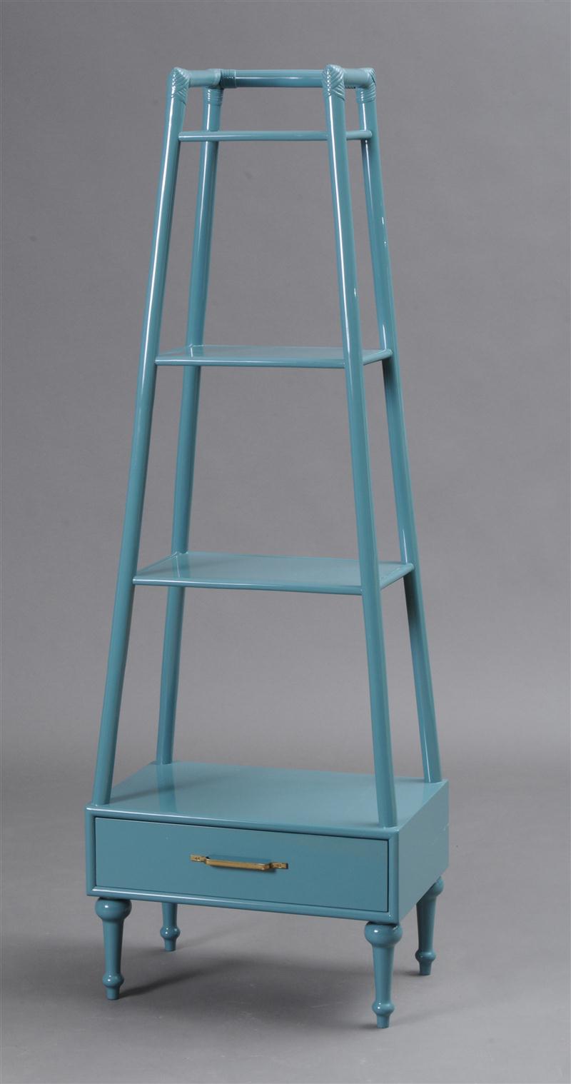 MODERN FOUR TIERED BLUE LACQUERED 13c1aa