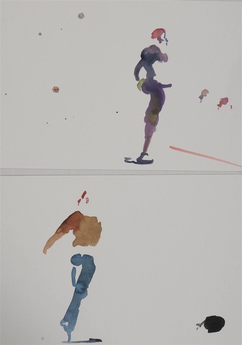 JANE GANG (b. 1966): DANCERS Two watercolors