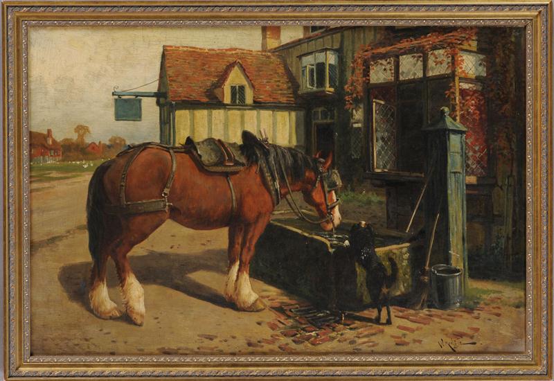 A.W. ROCHETE: HORSE AT THE TROUGH