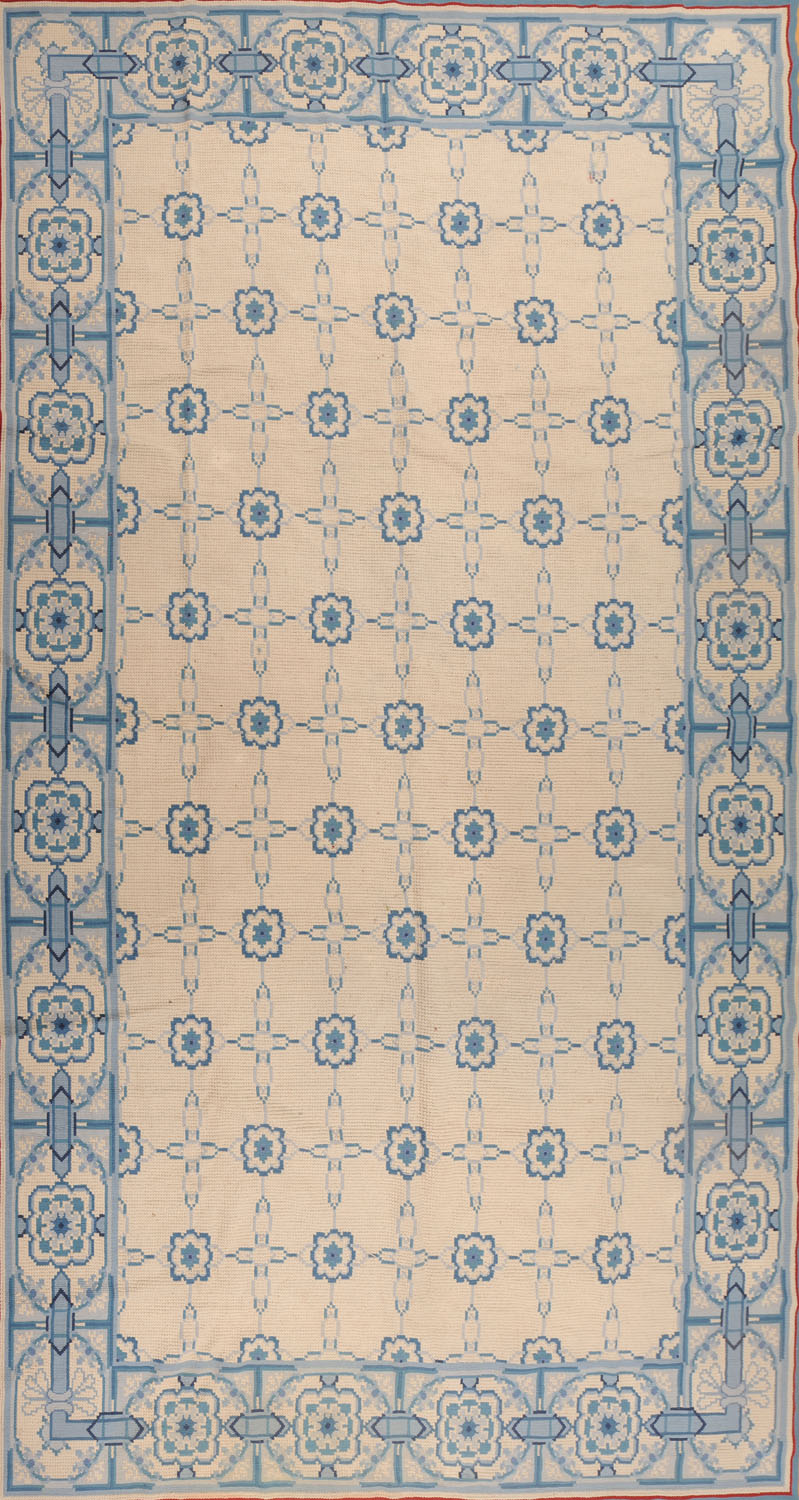 MODERN SPANISH BLUE AND WHITE WOOL 13cbb0