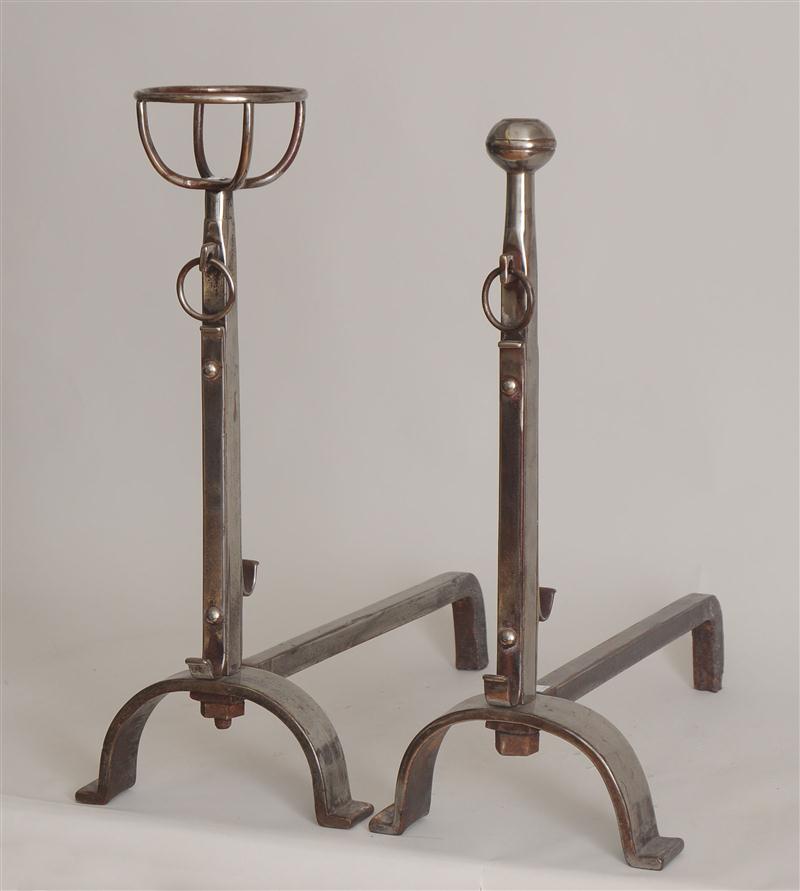 PAIR OF BAROQUE STYLE STEEL FIRE 13cbc4